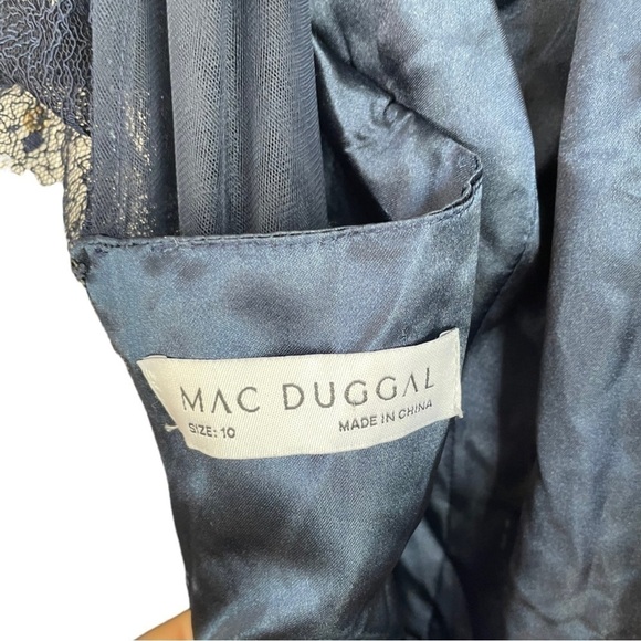 New! Mac Duggal - 11244 Lace Asymmetric A-Line Gown - Picture 9 of 11